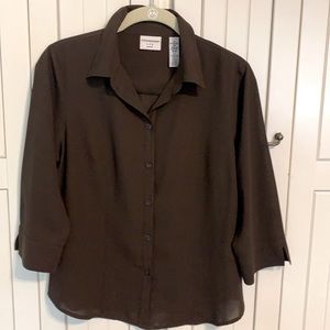 Covington Brown Button Down Top